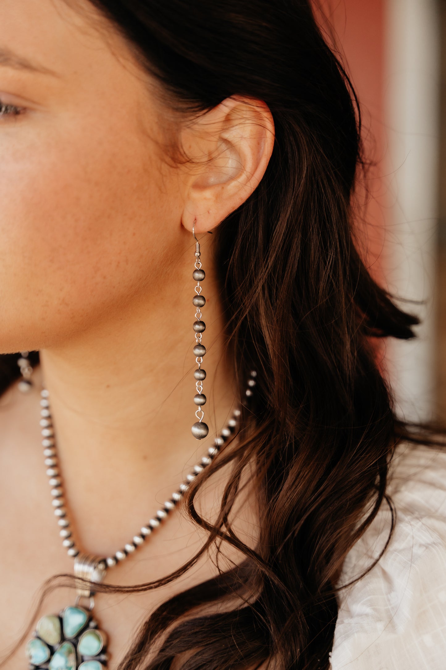 Navajo Pearl Dangle Earrings