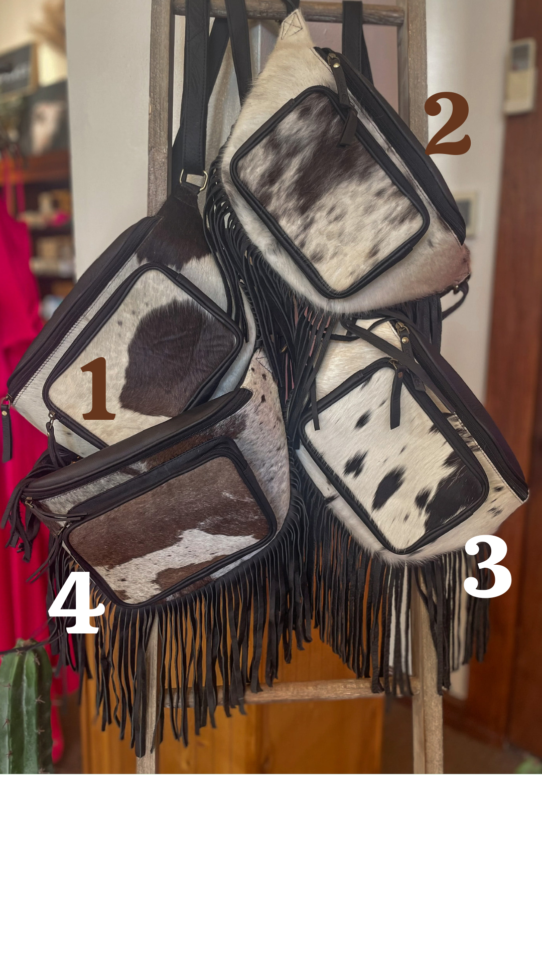 Cowhide Fringe Belt Bag