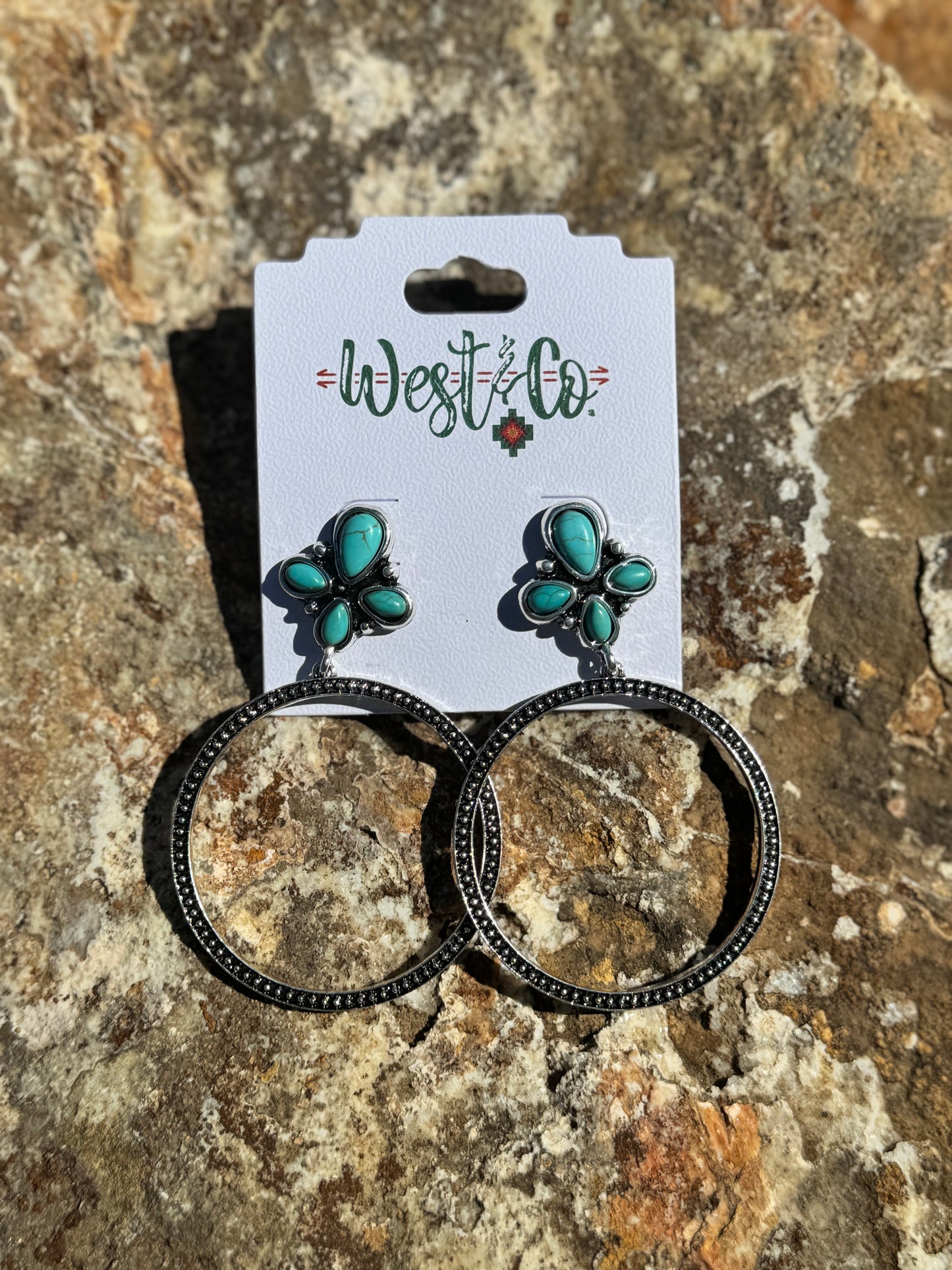 Turquoise Dotted Hoop