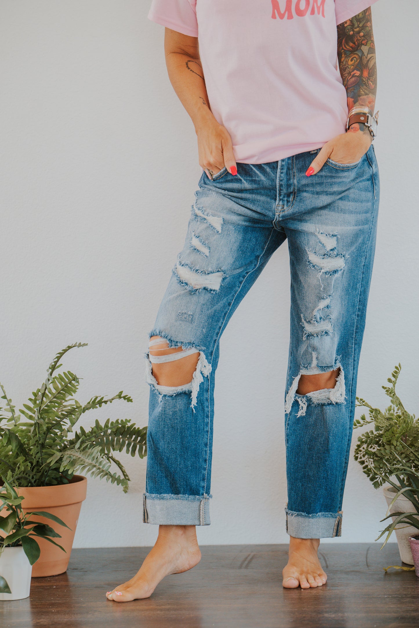 High Rise Boyfriend Jeans