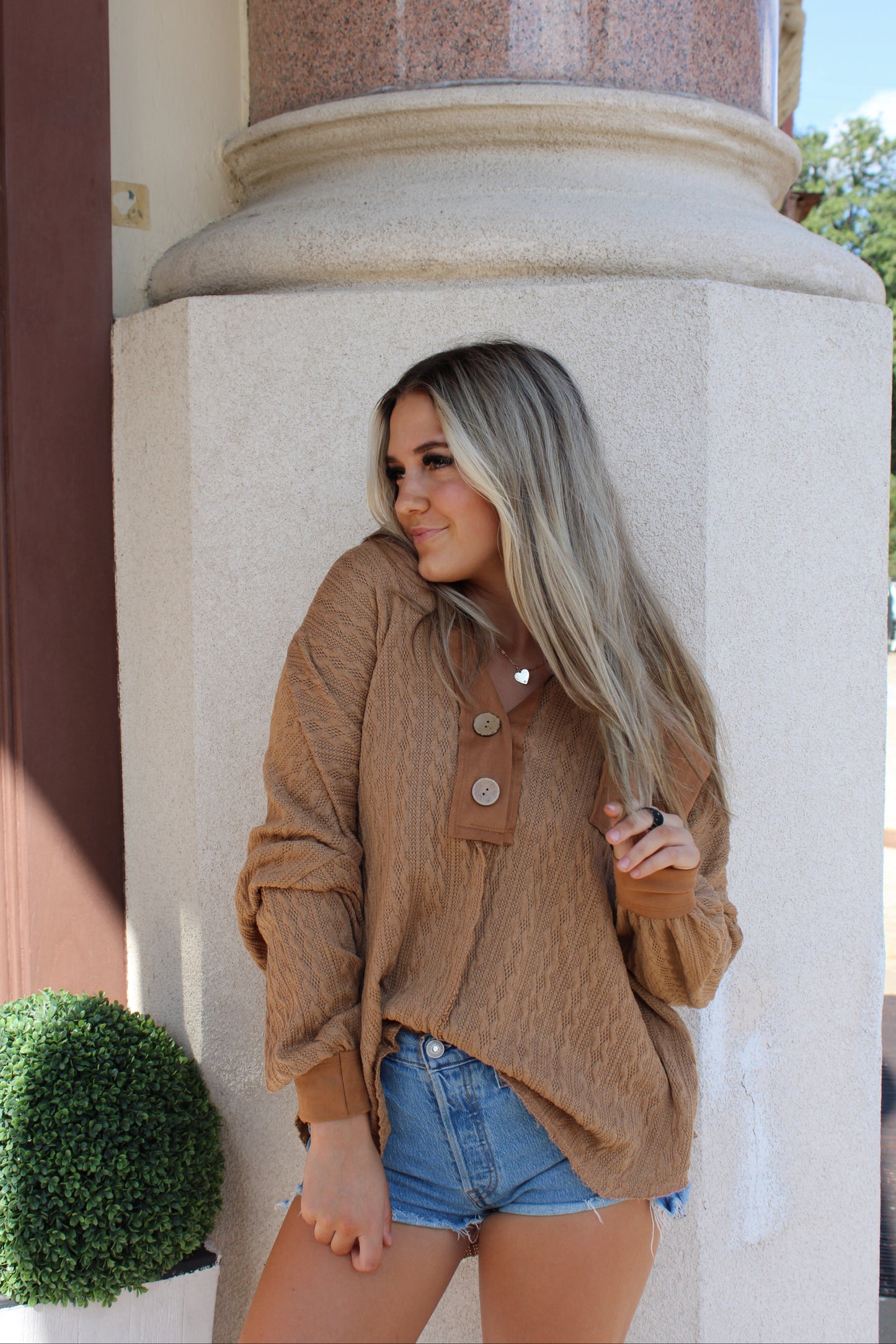 Knit Suede Pullover