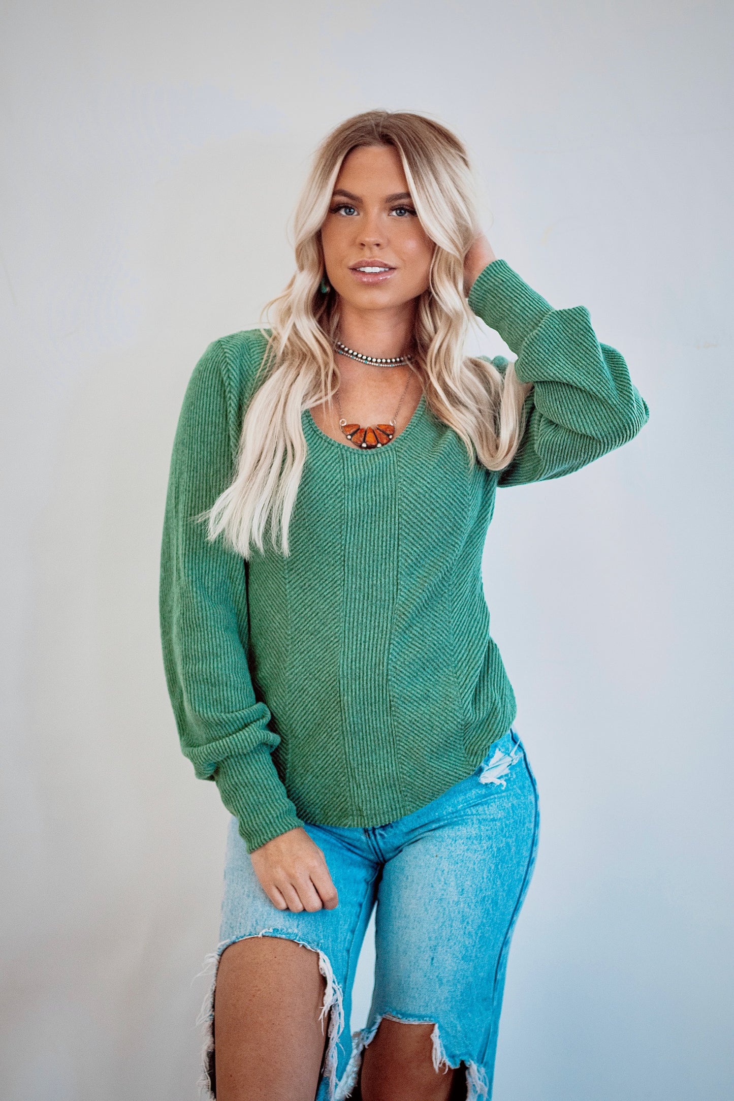 Scoop Neck Long Sleeve