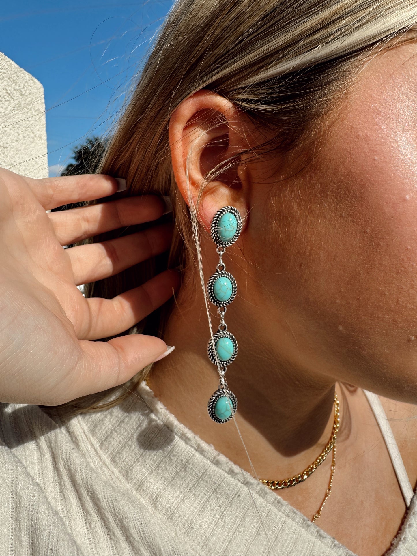 Turquoise Stone Drop earrings