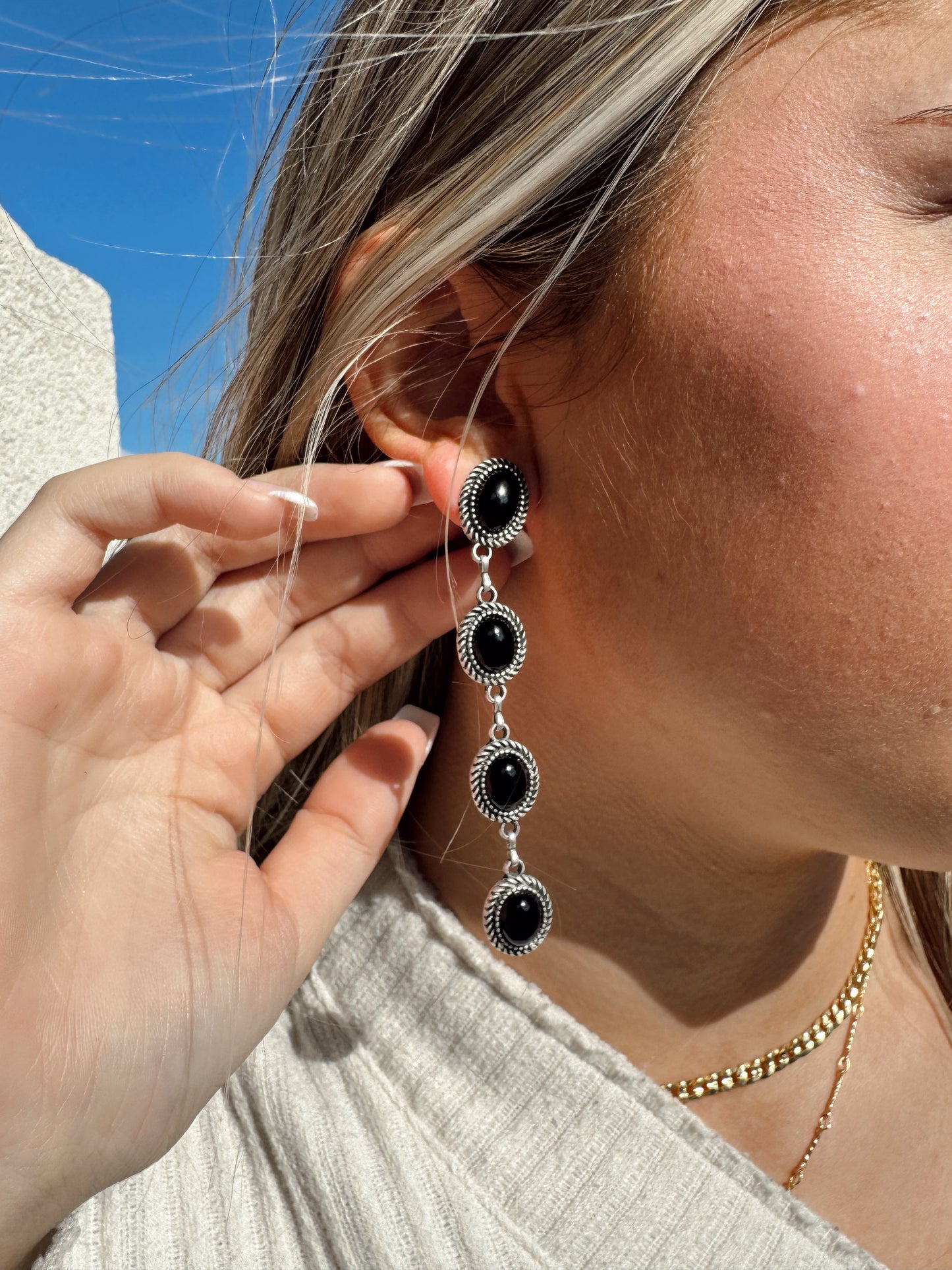 Turquoise Stone Drop earrings