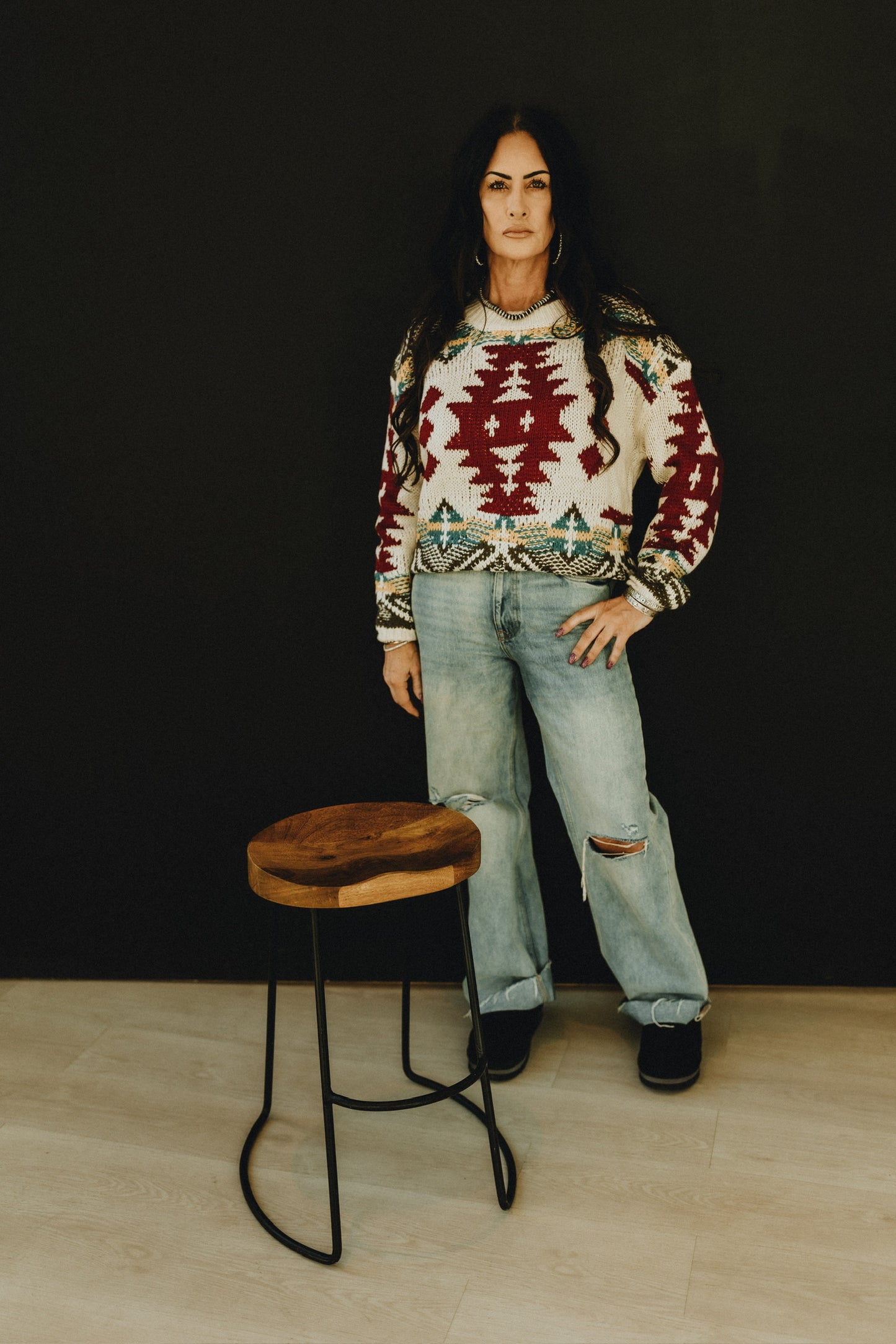 Aztec Jacquard pattern sweater
