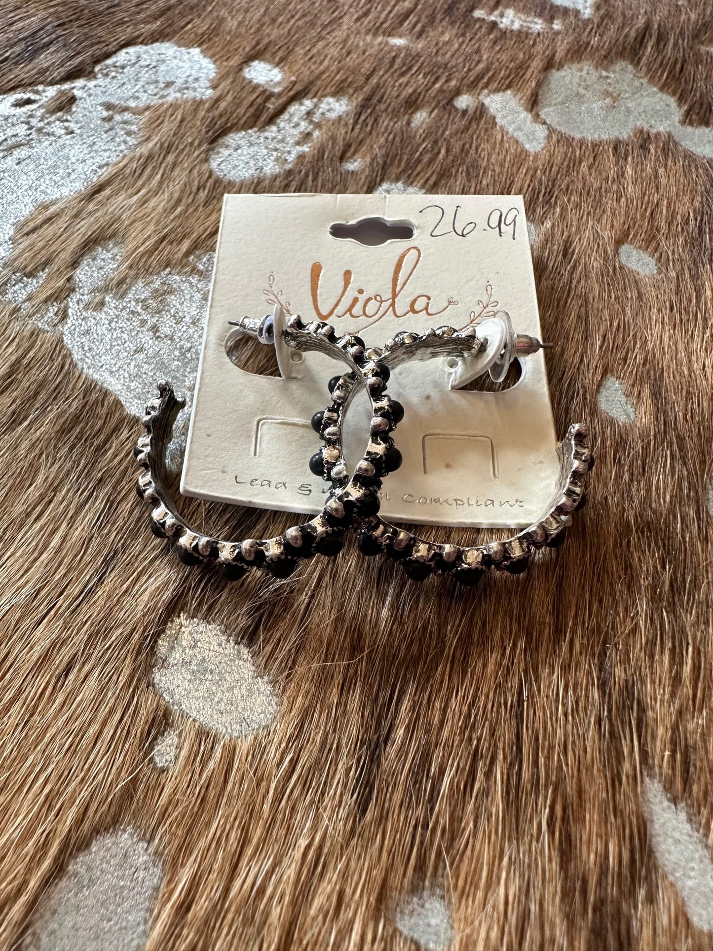 Can’t Be Broke Black Bead Earrings
