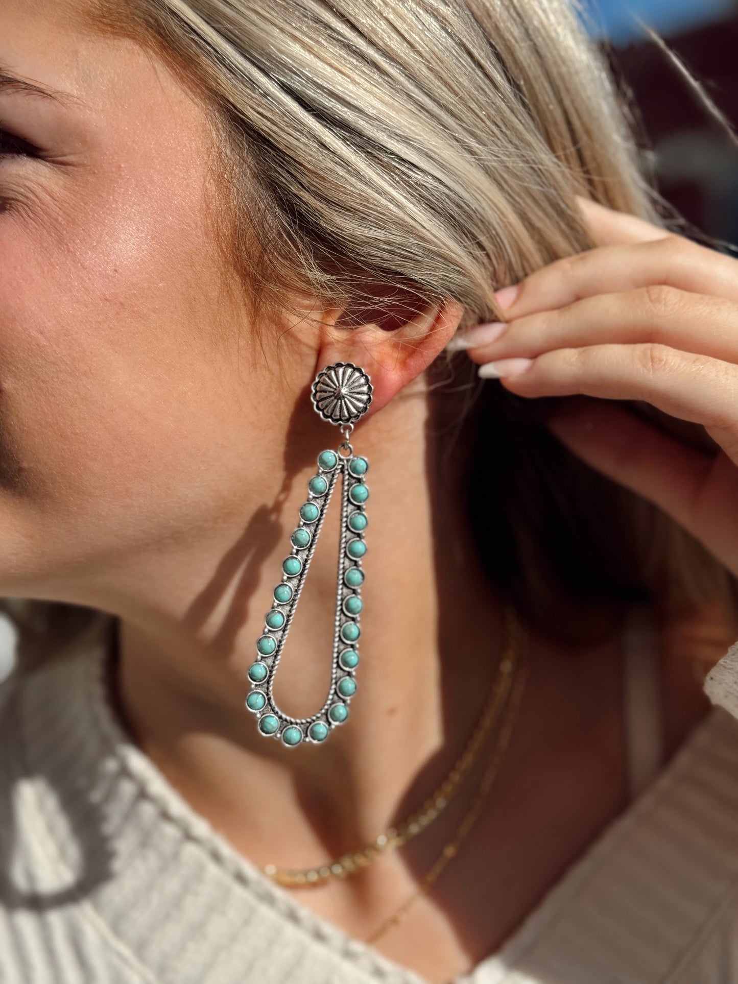 Concho Turquoise Drop Earring